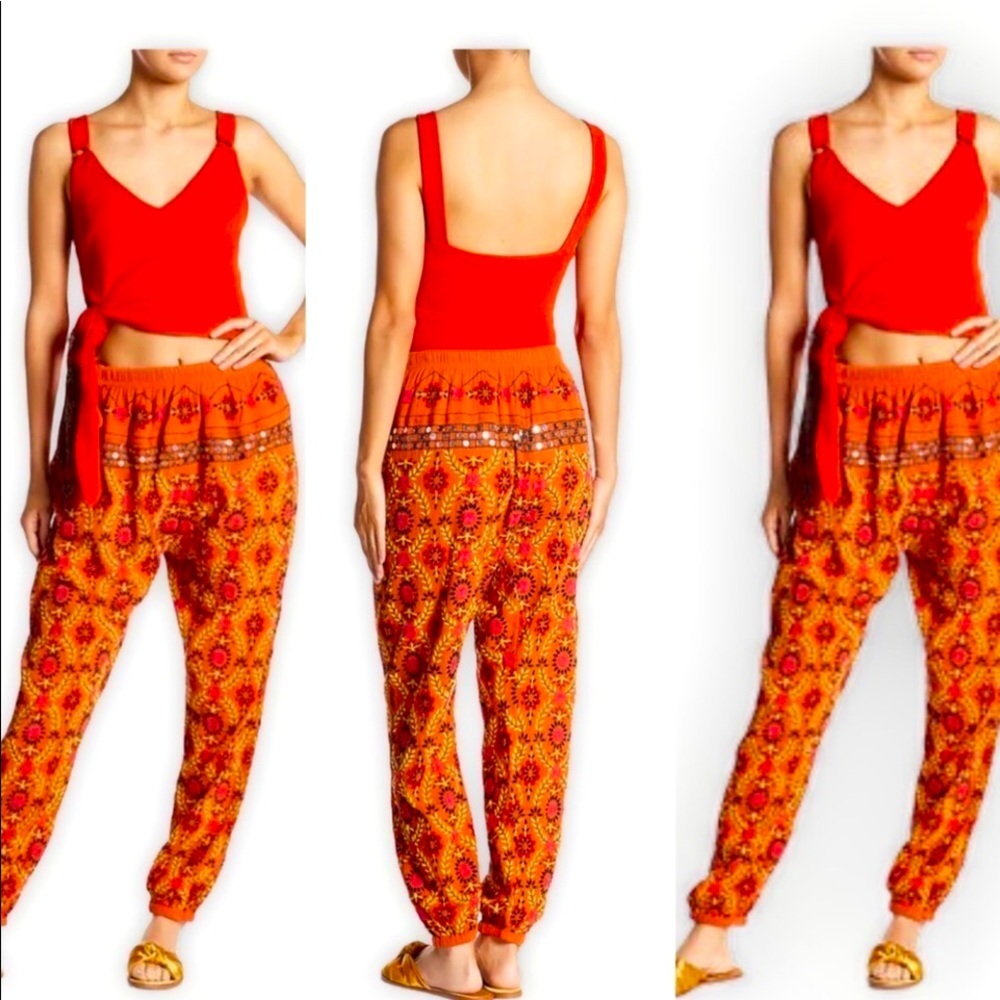 Free People Marrakech Embroidered Harem Pants S